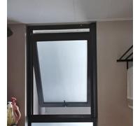 Household Bathroom Storm Windows Grey, Locked Replacement Window with Handle, Ventilatable Mobile Home Window, Frosted Glass Privacy Windows(14x14in/36x36cm)