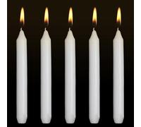 Household Candles Long Burning - 5 x White Candles - Unscented White Candle Sticks for Dinner, Spa and Parties - Pure Cotton Wick Non-Drip, & Smokeless Candles for Meditation and Relaxation