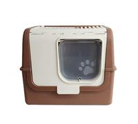 Household Cat Litter Box, Large Capacity Litter Box Removable and Washable, Top Entry Cat Litter Tray for Indoor Kitty Kitten Rabbit(Brown)