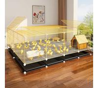 Household Chicken Coop With Removable Tray, Barbed Wire Poultry Cage, Indoor & Outdoor Pet Playpen For Cats, Rabbits, Ducks, Easy Assembly, 1.5cm Encrypted Gap(140 * 70 * 45cm)