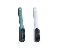 Household Cleaning Brush, Soft Bristle Laundry Brush, 2 Pack Shoe Stain Remover Comfort Grip Nylon Brushes for Fabric Clothes Carpet Floor, Shoes Cleaner Brush, Blue and Gray