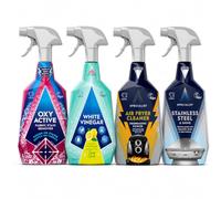 Household Cleaning Bundle 4 Piece Set | Oxy Active Stain Remover, White Vinegar Cleaner, Air Fryer Cleaner & Stainless Steel Cleaner | Complete Home Cleaning Kit