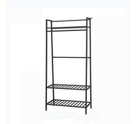 Household Coat Pipe Shelf,Freestanding Clothes Hanger with 1 Hook and 3-Tier Storage Shelves,Single-Rod Garment Rack for Bedroom,Balcony,Entryway,Kitchen,170cm(Size:170 * 80CM,Color:A)