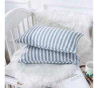 HOUSEHOLD Cotton Jersey Knit Toddler Pillowcases, Soft and Breathable Travel Pillow Cases with Envelope Closure, for Boys and Girls, 13" x 18" 2 Pack (Light Blue)