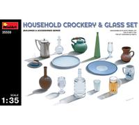 Household Crockery & Glass Set Plastic Kit 1:35 Model MINIART