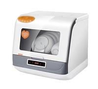 Household Desktop Small Dishwasher, Portable Countertop Dishwasher, 4 Wash Programmes Deep Intelligent Cleaning with Air Dry, for Apartments, Dormitories, Offices and Campsites A