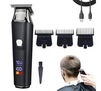 Household Digital Display Professional Electric Hair Clipper Set, USB Rechargeable Cordless Beard Trimmer & Hair Clippers Haircut Machine, Men's Head Shaver, Haircutting Kit (1Set)