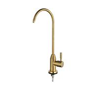 Household Direct Drinking Water Purifier Stainless Steel Brushed Gold Tap, Single Handle 2 Points Spiral Faucet,B Kitchen Sink Faucets(Gris)
