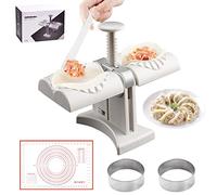 Household Double Head Automatic Dumpling Maker Mould,Sameme Press with Kneading Pad,2 Dough Pressing Tools and Spoon.Quick Empanadas Pierogi for Home,Kitchen Restaurant