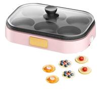 Household Egg Burger Maker Pan, Non-stick Omelette Maker, 900W Deluxe Sous Vide Style Egg Bite Maker, Visualisation of the Lid Easy to Clean Suitable for Snacks, Kitchen pink