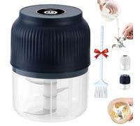 Household Electric Garlic Crusher,350ML Electric Mini Chopper,Electric Crusher,Portable USB Rechargeable Garlic Chopper&Vegetable Dicer for Ginger,Chili,Vegetables,Mincer (A, 6 blades)