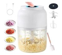 Household Electric Garlic Crusher, Cordless Mini Electric Chopper with 6 Stainless Steel Blades, 2026 New Mini Food Processor & Food Chopper for Garlic, Onion, Ginger, Chili, Spices (white, 1#)