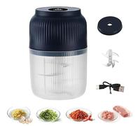 Household Electric Garlic Crusher,Electric Garlic Chopper,Cordless USB Rechargeable Vegetable Chopper,Multi-Function Manual Food Chopper & Processors for Onions Garlic Peppers Carrots Fruits (Blue)