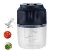 Household Electric Garlic Crusher, Electric Garlic Chopper, Mini Portable Vegetable Cutter, Compact Size, Easy to Clean, for Ga lic, Onion, Chili & Nuts (Blue)