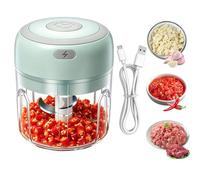 Household Electric Garlic Grinder - Rechargeable & Portable Cordless Food Processor | 250M Meat Grinder | For Mincing Onion, Vegetables, Meat, Chicken, Beef, Cheese & Maiso Food Preparation