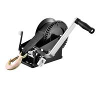 Household Electric Hoist Lifting Hand Winch Boat Trailer Heavy Duty Rope Crank Polyester Strap & Two-Way Ratchet Manual Operated(1200lbs)