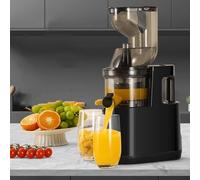 Household Electric Juicer, Multifunctional Juice Dregs Separation Small Juicer Large Slow Juicer Pure Juice Efficiency 95% + 150W Copper Motor,Black (Black)