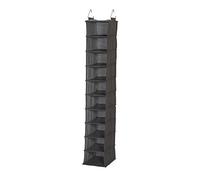 Household Essentials 10-Shelf Wide Hanging Shoe Organizer, Soft and Durable Polyester, Versatile, Breathable, Stylish, Compact, Sturdy Hooks for Rod or Wire Closets, Gray