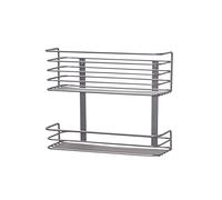 Household Essentials 2 Tier Door Cabinet Organizer, Steel Wire Baskets with Nickel Powder Finish, for Short and Tall Items, Mounts to Solid Surface with Included Hardware, Metal