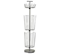 Household Essentials 2132-1 Metal 3-Tier Revolving Shoe and Boot Rack - Silver