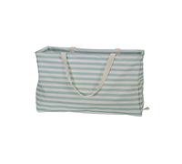 Household Essentials 2242 Krush Canvas Utility Tote | Reusable Grocery Shopping Laundry Carry Bag | Teal And White Stripes, 22" L X 11" W X 13" H,