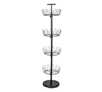 Household Essentials 4-Tier Shoe Storage Tree, Matte Black