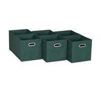 Household Essentials 6 ct Open Fabric Cube Storage Bins, Forest Green, Cardboard Polypropylene Iron