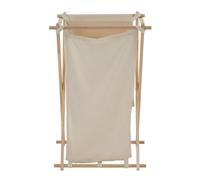 Household Essentials 6785-1 Collapsible Wood X-Frame Laundry Hamper with Fold Over Lid