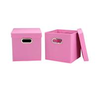 Household Essentials Cube Set with Lids, Pink, 2-Pack