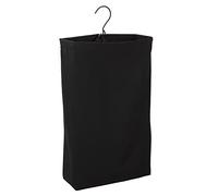 Household Essentials Door Hanging Laundry Bag, Washable Canvas Bag with Loop Handle, Holds Two Loads of Laundry, Great for Dorms and Small Spaces, Black