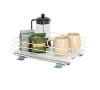 Household Essentials Glidez Paint-Finished Steel Pull-Out/Slide-Out Storage Organizer with Plastic Liner - Under Cabinet or Wire Shelf Use - 1-Tier Design - Fits Standard Size Cabinet or Shelf, White