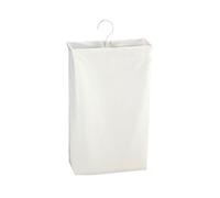 Household Essentials Hanging Cotton Canvas Laundry Hamper Bag,White,6" x 16" x 27" (Length x Width x Height)