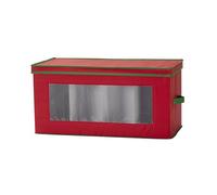 Household Essentials Holiday Vision Storage Box Chest, Fabric, Red & Green, 8-Piece Figurine