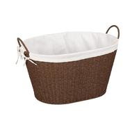 Household Essentials Lined Paper Rope Laundry Basket, Dark Brown Stain