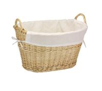 Household Essentials ML-5569 Willow Wicker Laundry Basket with Handles and Liner | Natural Brown