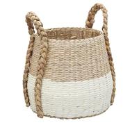 Household Essentials, Natural and Cream Cattail and Paper Terra Basket