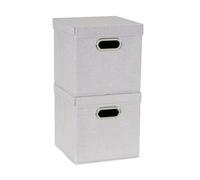Household Essentials Set of 2 Grey Cafe Storage Containers with Lid and Handles 804-1