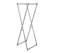 Household Essentials Valet Folding Clothes Rack, Strong Metal X-Frame, Chic Design, Great for Guest and Dressing Rooms, Portable and Easy to Use, Folds Flat, Black