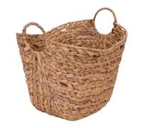 Household Essentials Water Handles, Woven Wicker Storage Basket, for Decoration or Organization, Natural Hyacinth, 9" D x 19" W x 17" H