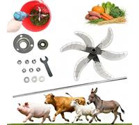Household Farming Grass Shredder Knife Blades, Picadora De Pasto Para Ganado with 12 Mounting Holes, 4/6 Blade Stainless Steel Knife, Livestock Feed Grass Fruits Chopper (6 Blades Kit)