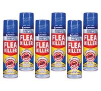 Household Flea Spray for Home - Instant Flea Killer - Flea Treatment for Dog Beds, Pet Beds, Carpets, Soft Furnishings, Hutches & Kennels - Tick Protection - 200ml - Pack of 6
