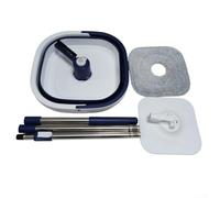 Household folding mop with bucket cleaning tool for kitchen and bathroom floor use featuring dirt separation technology and space saving design