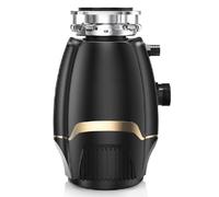 Household Food Waste Crusher, 3800RPM Automatic Sink Crushing Food Waste Disposal Machine, 0.75 Continuous with Dishwasher Connection Sound Reduction (Black)