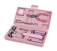 Household Hand Tools, Pink Tool Set - 7 Piece by Stalwart, Set Includes - Hammer, Screwdriver Set, Pliers (Repair Kit for The Home, Office, or Car)