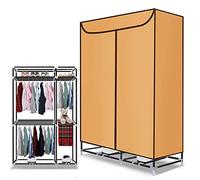 Household Heated Clothes Airer Dryer, 3-tier Large Capacity Electric Clothes Dryer Energy Saving & Digital Automatic Timer, Dual Host Air Drying Hot Wardrobe, 2400W (Color : Yellow)