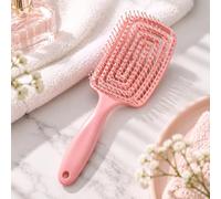Household Hollow Rib Hair Massage Comb Multifunctional Fluffing Comb for Volumizing The Crown (Pink)