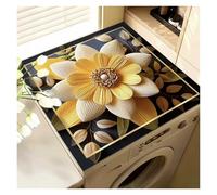 Household Locker Dustproof Sun Anti-slip Mat Three-dimensional Flower Washing Machine Absorbent Quick-drying Cover Mat(02,40x50cm)