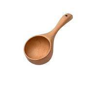 Household Long Handled Wooden Spoon for Rice Washing and Water Scooping Wooden Cutlery Large Spoon(D)