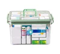 Household Medicine Box - Double Storage Unit, Locking Lid Organizer | Large Capacity Pill Divider with Portable Compartment Structure, Travel Home Car Dorm Setup Personal Medical Arrangement