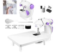 Household Mini Sewing Machines, Small Electric Sewing Machines with Extension Table,Night Light,Foot Pedal,Household Sewing Tool for DIY
